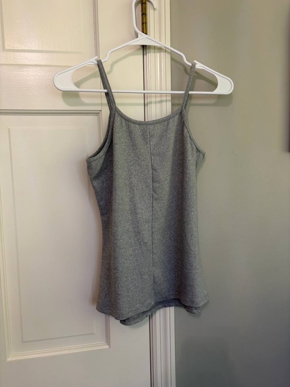 Women's Gray Tank Top with Thin Straps - Picture 2 of 3
